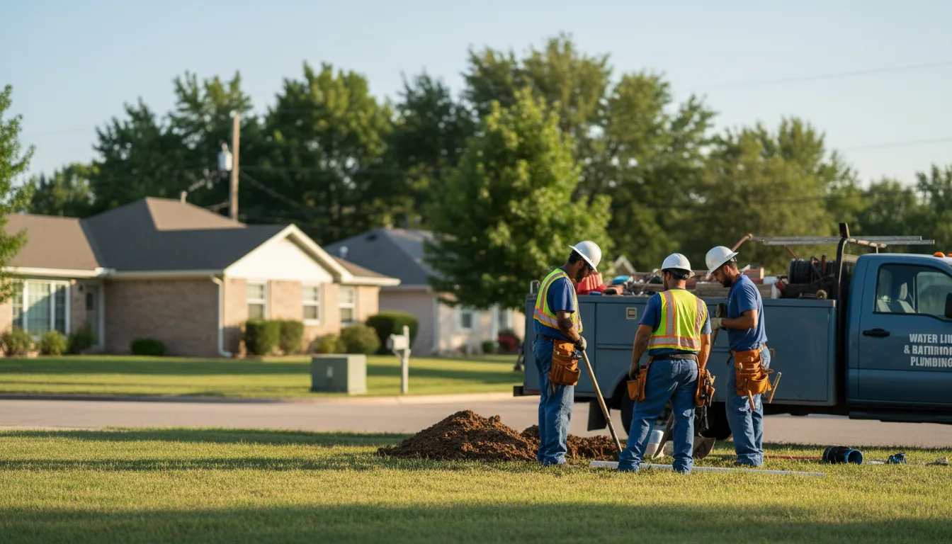 Residential water line and bathroom plumbing service in Dallas, PA